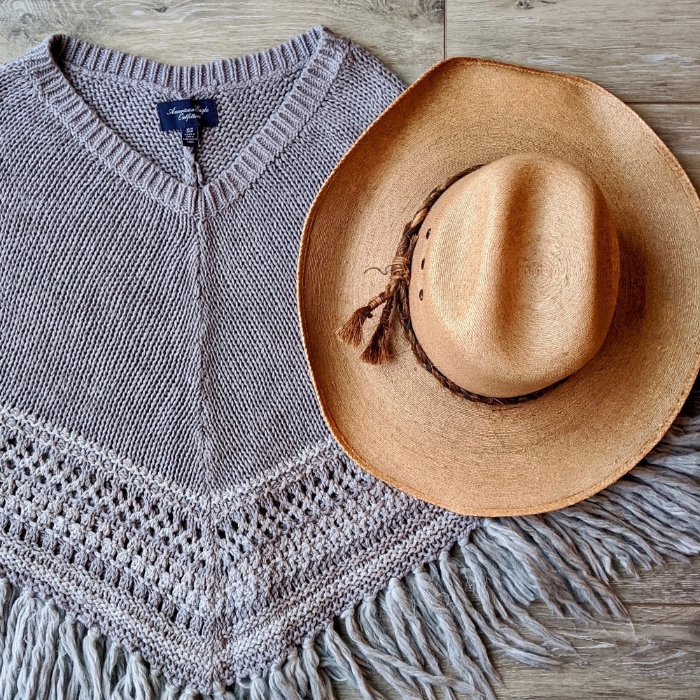 American Eagle Outfitters Cotton Knit Poncho